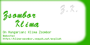 zsombor klima business card